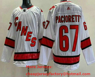 Men's Carolina Hurricanes #67 Max Pacioretty White Away Authentic Jersey