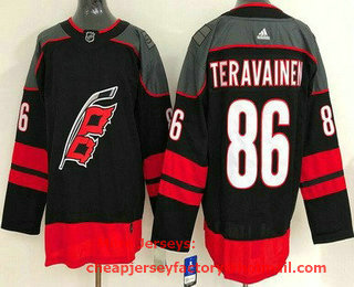 Men's Carolina Hurricanes #86 Teuvo Teravainen Black Alternate Authentic Jersey