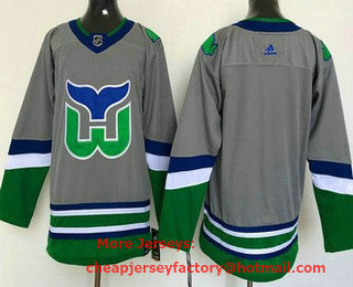 Men's Carolina Hurricanes Blank Grey 2021 Reverse Retro Stitched NHL Jersey