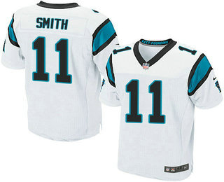 Men's Carolina Panthers #11 Torrey Smith White Road NFL Nike Elite Jersey