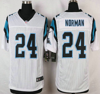 Men's Carolina Panthers #24 Josh Norman White Road NFL Nike Elite Jersey