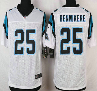 Men's Carolina Panthers #25 Bene Benwikere White Road NFL Nike Elite Jersey