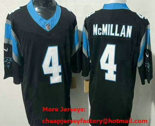 Men's Carolina Panthers #4 Tetairoa McMillan Black FUSE Limited Stitched Jersey