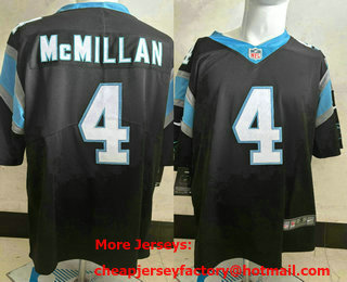 Men's Carolina Panthers #4 Tetairoa McMillan Black Vapor Stitched Limited Jersey