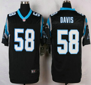 Men's Carolina Panthers #58 Thomas Davis Black Team Color NFL Nike Elite Jersey