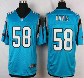 Men's Carolina Panthers #58 Thomas Davis Light Blue Alternate NFL Nike Elite Jersey