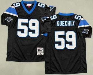 Men's Carolina Panthers #59 Luke Kuechly Black 2013 Throwback Jersey