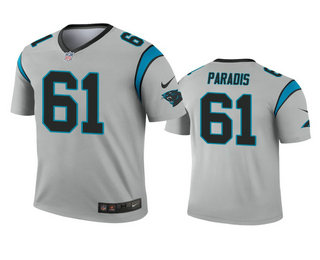 Men's Carolina Panthers #61 Matt Paradis Silver Inverted Legend Jersey