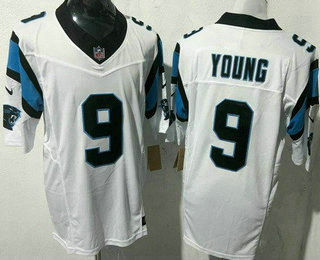 Men's Carolina Panthers #9 Bryce Young Limited White FUSE Vapor Jersey
