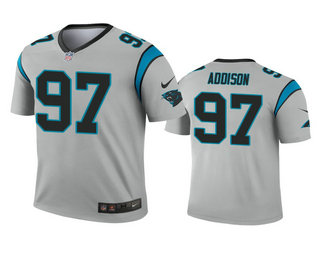 Men's Carolina Panthers #97 Mario Addison Silver Inverted Legend Jersey