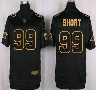 Men's Carolina Panthers #99 Kawann Short 2016 Pro Line Black Gold Collection Jersey