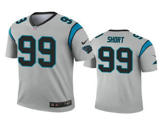 Men's Carolina Panthers #99 Kawann Short Silver Inverted Legend Jersey