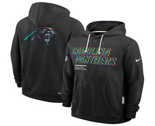 Men's Carolina Panthers Black 2025 Crucial Catch Club Pullover Hoodie