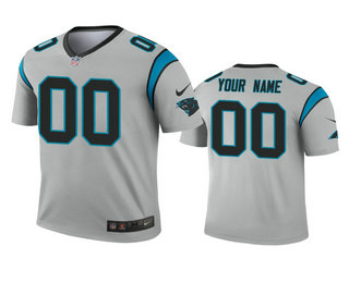 Men's Carolina Panthers Custom Silver Inverted Legend Jersey