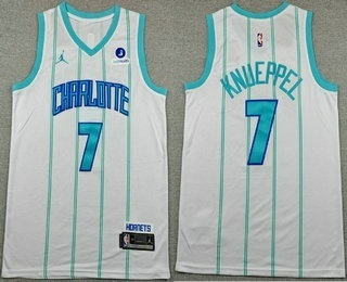 Men's Charlotte Hornets #1 Kon Knueppel White Icon Sponsor Swingman Jersey