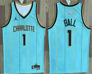 Men's Charlotte Hornets #1 LaMelo Ball Blue 2024 City Swingman Jersey
