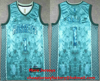 Men's Charlotte Hornets #1 Lamelo Ball Teal 2023 Select Series Stitched Basketball Jersey
