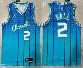 Men's Charlotte Hornets #2 Lamelo Ball Green City Diamond 75th Icon Swingman Jersey