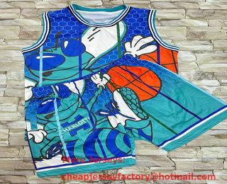 Men's Charlotte Hornets #2 Lamelo Ball Green City Laser Printing Jersey With Shorts