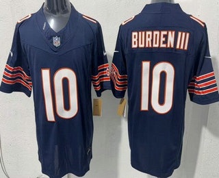 Men's Chicago Bears #10 Luther Burden III Limited Navy FUSE Vapor Jersey