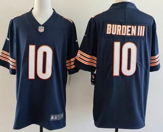 Men's Chicago Bears #10 Luther Burden III Limited Navy Vapor Jersey