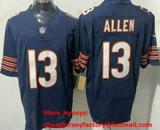 Men's Chicago Bears #13 Keenan Allen Limited Navy FUSE Vapor Jersey