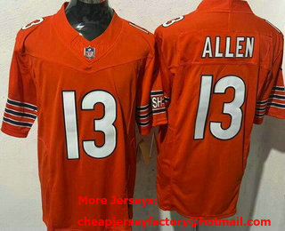 Men's Chicago Bears #13 Keenan Allen Limited Orange FUSE Vapor Jersey