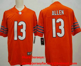 Men's Chicago Bears #13 Keenan Allen Limited Orange Vapor Jersey
