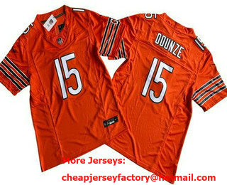 Men's Chicago Bears #15 Rome Odunze Limited Orange FUSE Vapor Jersey