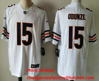 Men's Chicago Bears #15 Rome Odunze Limited White Vapor Jersey
