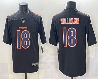 Men's Chicago Bears #18 Caleb Williams Limited Black Fashion Vapor Jersey