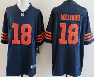 Men's Chicago Bears #18 Caleb Williams Limited Navy Alternate Vapor Jersey