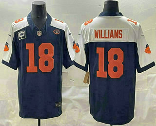 Men's Chicago Bears #18 Caleb Williams Limited Navy Thanksgiving Fashion FUSE Jersey