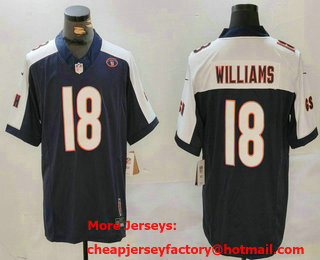 Men's Chicago Bears #18 Caleb Williams Limited Navy Illinois 51 Patch FUSE Vapor Jersey