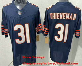 Men's Chicago Bears #31 Dillon Thieneman Limited Navy FUSE Vapor Jersey