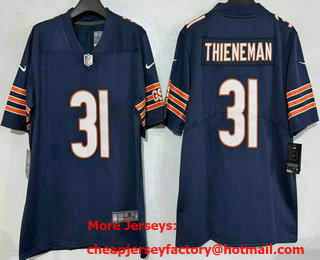 Men's Chicago Bears #31 Dillon Thieneman Limited Navy Vapor Jersey