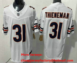 Men's Chicago Bears #31 Dillon Thieneman Limited White FUSE Vapor Jersey