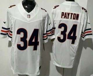 Men's Chicago Bears #34 Walter Payton Limited White FUSE Vapor Jersey
