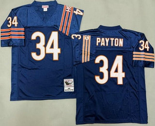 Men's Chicago Bears #34 Walter Payton Navy 1985 Throwback Jersey