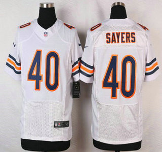 Men's Chicago Bears #40 Gale Sayers White Retired Player NFL Nike Elite Jersey
