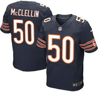 Men's Chicago Bears #50 Shea McClellin Navy Blue Team Color NFL Nike Elite Jersey