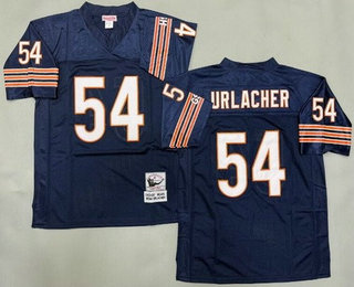 Men's Chicago Bears #54 Brian Urlacher Navy Throwback Jersey