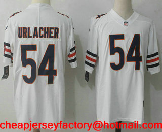 Men's Chicago Bears #54 Brian Urlacher White 2017 Vapor Untouchable Stitched NFL Nike Limited Jersey
