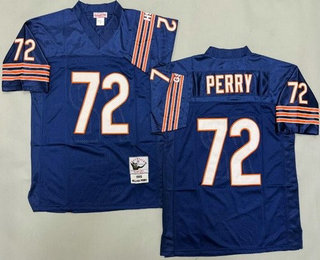 Men's Chicago Bears #72 William Perry Navy 1985 Throwback Jersey
