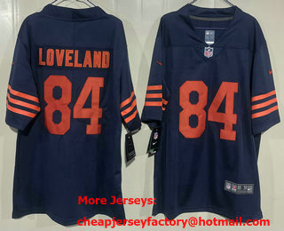 Men's Chicago Bears #84 Colston Loveland Limited Navy Alternate Vapor Jersey
