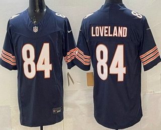 Men's Chicago Bears #84 Colston Loveland Limited Navy FUSE Vapor Jersey