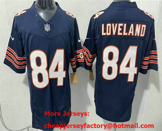 Men's Chicago Bears #84 Colston Loveland Limited Navy FUSE Vapor Jersey