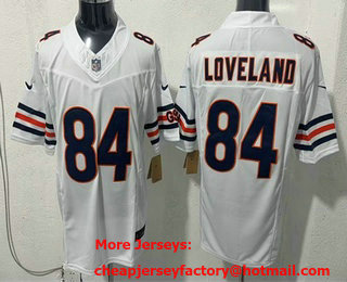 Men's Chicago Bears #84 Colston Loveland Limited White FUSE Vapor Jersey
