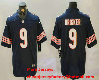 Men's Chicago Bears #9 Jaquan Brisker Navy Blue Vapor Limited Stitched Jersey