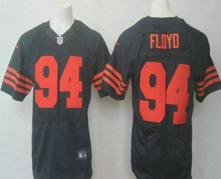 Men's Chicago Bears #94 Leonard Floyd Navy Blue With Orange Alternate NFL Nike Elite Jersey